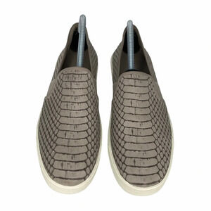 Vince Women's Gray Leather Snakeskin Slip-on Sneaker 9.5/10M